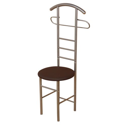 Chaise De Chambre / Valet De Nuit Portant En Acier Et Synthétique Marron Med05102