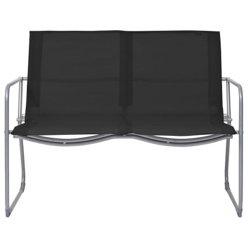 Salon De Jardin Meuble D'extérieur Ensemble De Mobilier 4 Pièces Tissu Et Acier Noir