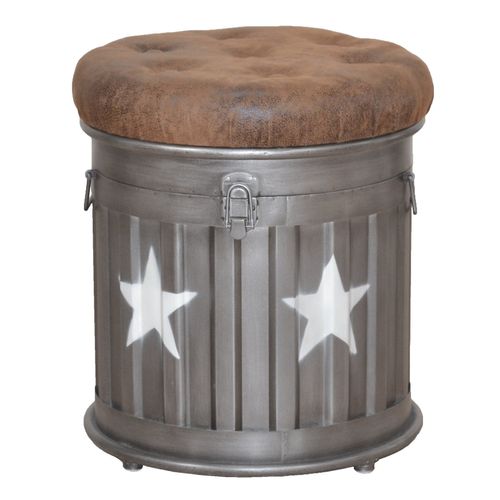 Tabouret Avec Espace De Rangement En Métal Style Industriel Tabo05005