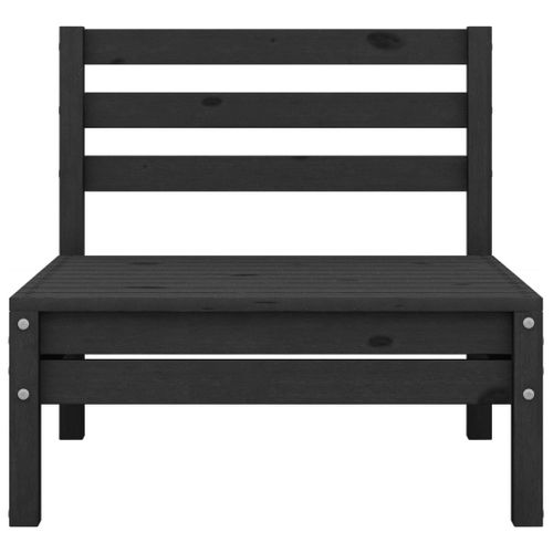 Salon De Jardin Meuble D'extérieur Ensemble De Mobilier 4 Pièces Noir Bois De Pin Mas