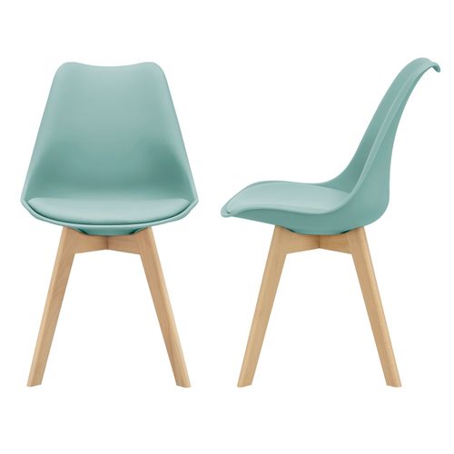 Lot De 2 Chaises Siège De Salle à Manger Cuisine Scandinave Synthétique Hêtre 81 Cm V