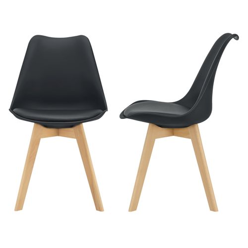 Lot De 2 Chaises Siège De Salle à Manger Cuisine Plastique Synthétique Hêtre 81 Cm No