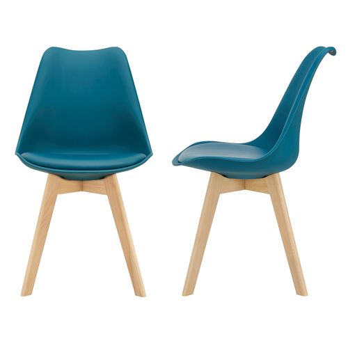 Lot De 2 Chaises Siège De Salle à Manger Scandinave Cuisine Plastique Synthétique Hêtre 81 Cm