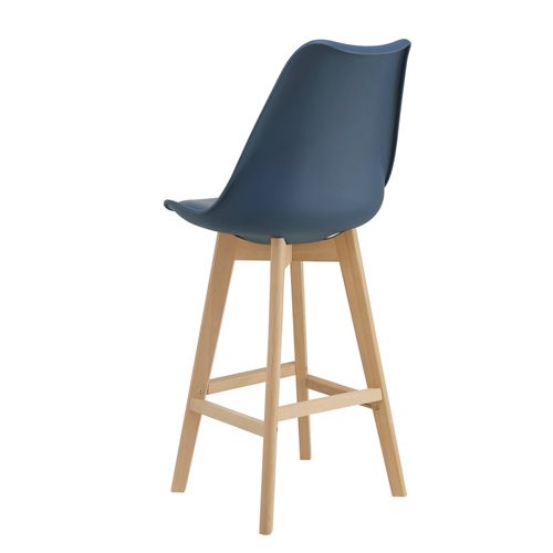 Lot De 2 Tabourets De Bar Siège Avec Dossier Et Repose-pied Rembourré Synthétique Hêtre 105 Cm