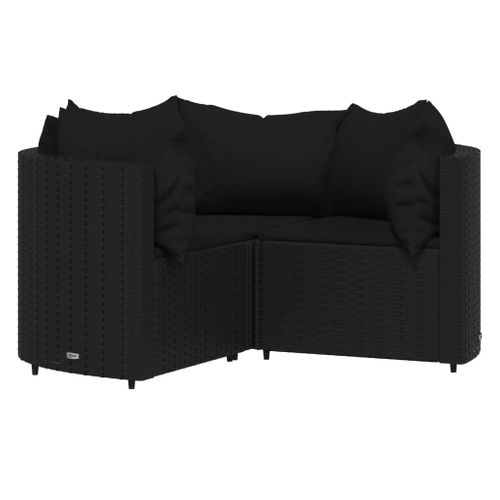 Salon De Jardin Meuble D'extérieur Ensemble De Mobilier 4 Pièces Avec Coussins Noir R