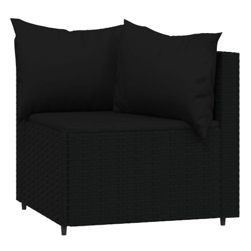 Salon De Jardin Meuble D'extérieur Ensemble De Mobilier 4 Pièces Avec Coussins Noir R