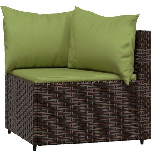 Salon De Jardin Meuble D'extérieur Ensemble De Mobilier 4 Pièces Avec Coussins Marron