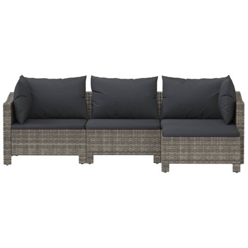 Salon De Jardin Meuble D'extérieur Ensemble De Mobilier 4 Pièces Avec Coussins Gris R