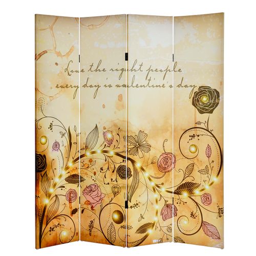 Paravent Avec 28 LED Avec 4 Panneaux Cloison De Séparation Minuterie Sur Secteur 180x160cm 04_0003