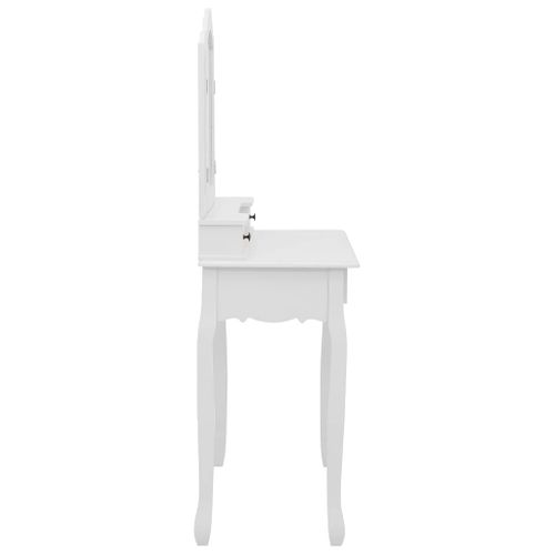 Ensemble De Coiffeuse Avec Tabouret 80 X 69 X 141cm Blanc 02_0006222