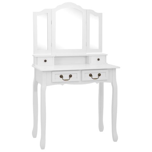 Ensemble De Coiffeuse Avec Tabouret 80 X 69 X 141cm Blanc 02_0006222