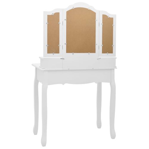 Ensemble De Coiffeuse Avec Tabouret 80 X 69 X 141cm Blanc 02_0006222