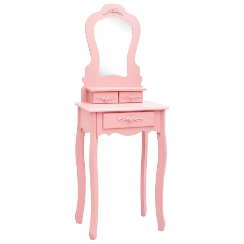 Ensemble De Coiffeuse Avec Tabouret 50 X 59 X 136 Cm Rose 02_0006226
