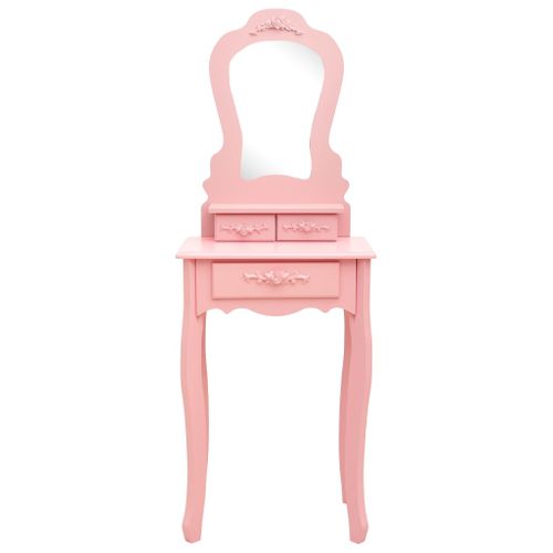 Ensemble De Coiffeuse Avec Tabouret 50 X 59 X 136 Cm Rose 02_0006226