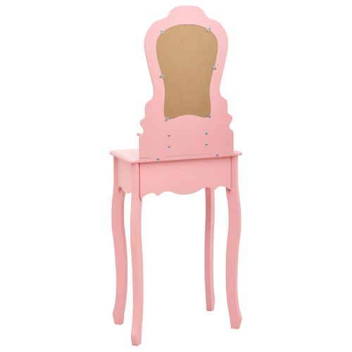 Ensemble De Coiffeuse Avec Tabouret 50 X 59 X 136 Cm Rose 02_0006226