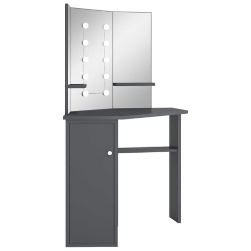 Coiffeuse D'angle Avec LED 111 X 54 X 141,5 Cm Gris 02_0006237