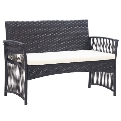 Salon De Jardin Meuble D'extérieur Ensemble De Mobilier 4 Pièces Avec Coussin Résine