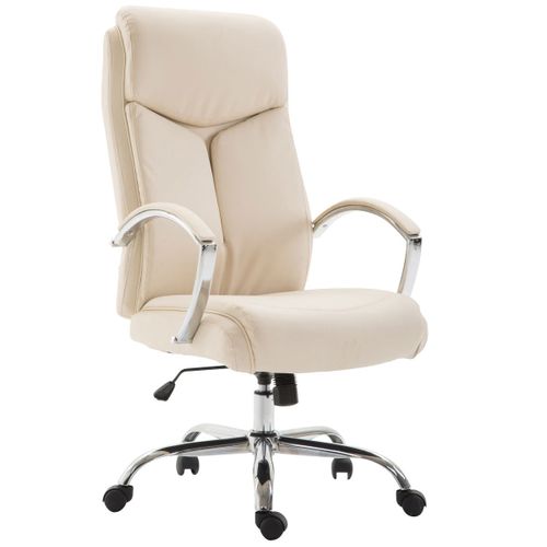 Fauteuil De Bureau En Synthétique Crème Réglable Bur10256