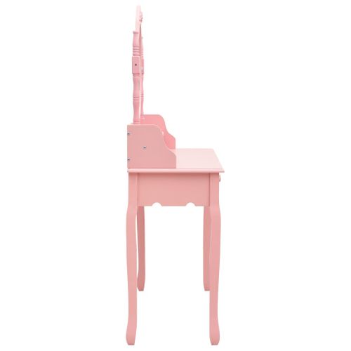 Ensemble De Coiffeuse Avec Tabouret 75 X 69 X 140 Cm Rose 02_0006271