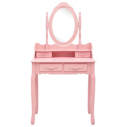 Ensemble De Coiffeuse Avec Tabouret 75 X 69 X 140 Cm Rose 02_0006271