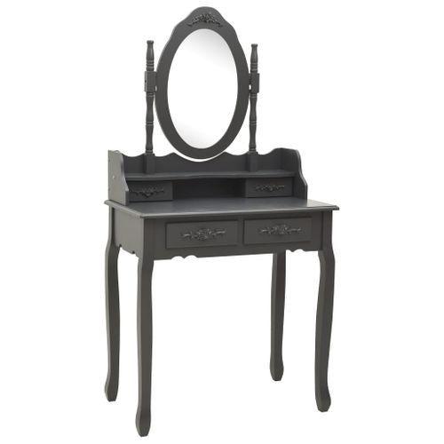 Ensemble De Coiffeuse Avec Tabouret 75 X 69 X 140 Cm Gris 02_0006272