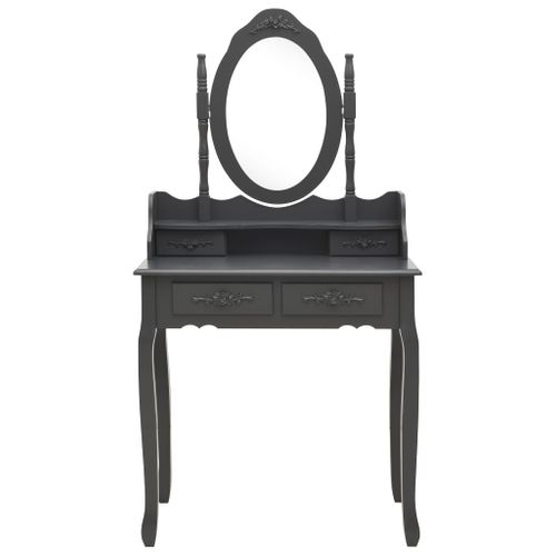 Ensemble De Coiffeuse Avec Tabouret 75 X 69 X 140 Cm Gris 02_0006272