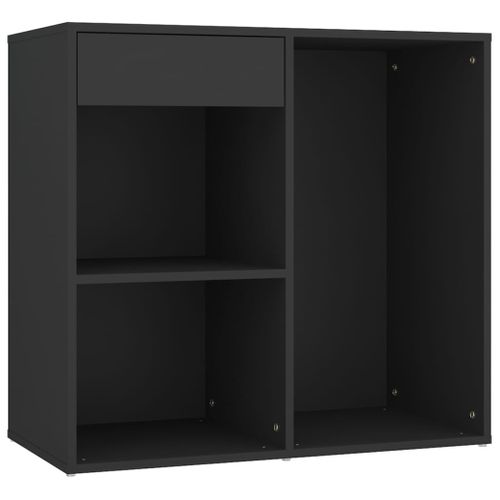 Coiffeuse à LED Avec Armoire 60 X 40 X 140 Cm Bois D'ingénierie Noir 02_0006287