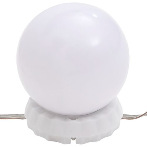 Ensemble De Coiffeuse Tabouret Avec LED 60 X 40 X 140 Cm Bois D'ingénierie Gris 02_00