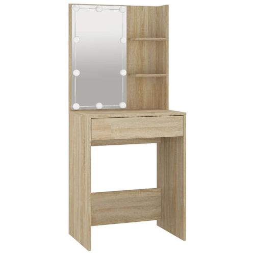 Coiffeuse Design Avec LED 60 X 40 X 140 Cm Beige 02_0006290