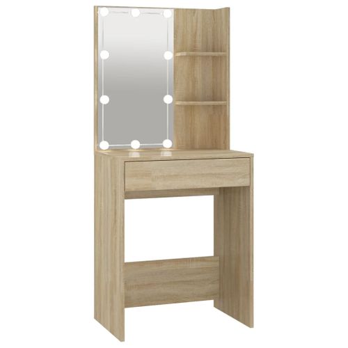 Coiffeuse Design Avec LED 60 X 40 X 140 Cm Beige 02_0006290