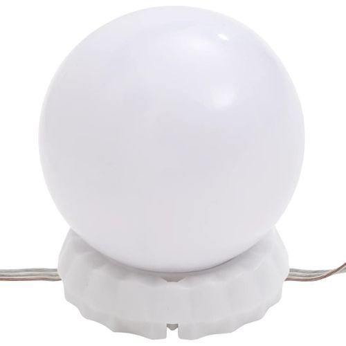 Ensemble De Coiffeuse Avec Tabouret Avec LED 60 X 40 X 140 Noir Bois D'ingénierie Cm