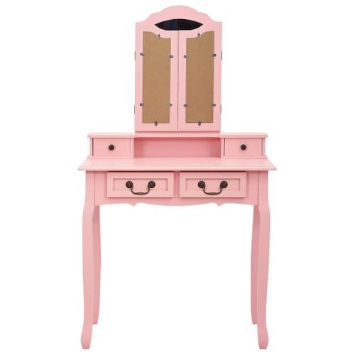 Ensemble De Coiffeuse Avec Tabouret 80 X 69 X 141 Cm Rose 02_0006325