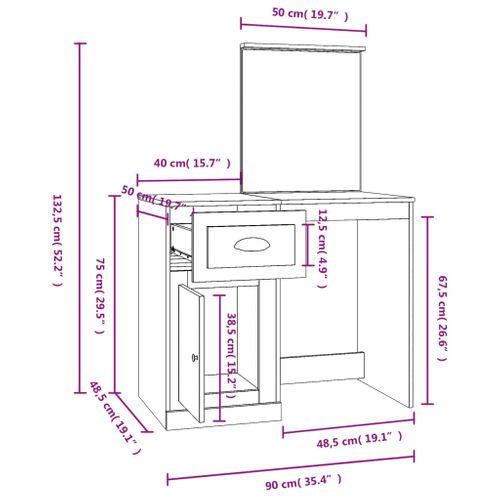 Coiffeuse Table De Maquillage Design Meuble Mobilier De Chambre Avec Miroir