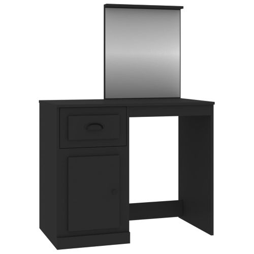 Coiffeuse Avec Miroir 90 X 50 X 132,5 Cm Bois D'ingénierie Noir 02_0006364