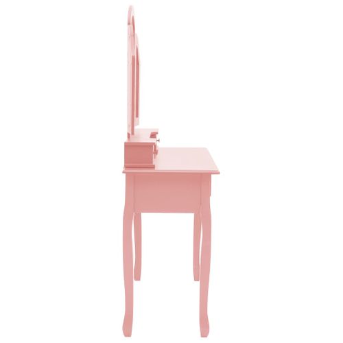 Ensemble De Coiffeuse Et Tabouret 100 X 40 X 146 Cm Rose 02_0006377