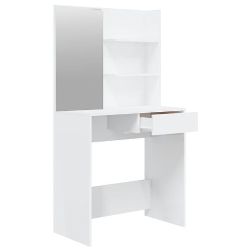 Coiffeuse Table De Maquillage Design Meuble Mobilier De Chambre Blanc Brillant