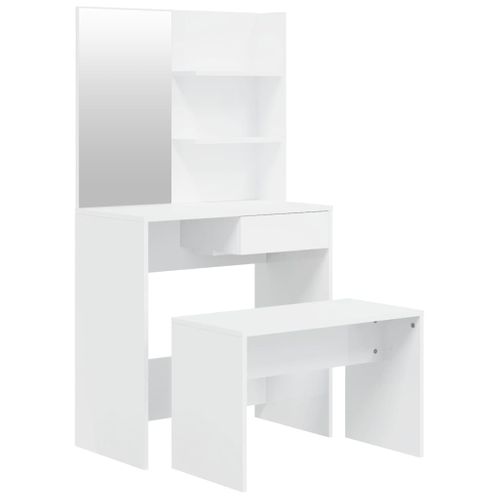 Coiffeuse Table De Maquillage Design Meuble Mobilier De Chambre Blanc Brillant