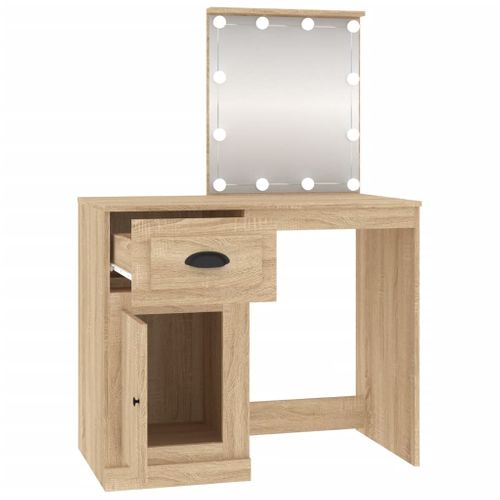 Coiffeuse Table De Maquillage Design Meuble Mobilier De Chambre Avec LED 90 X 50 X 132,5