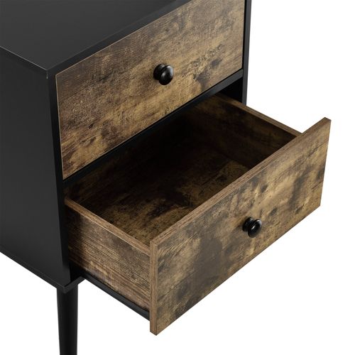 Table Chevet 2 Tiroirs De Chevet De Nuit Commode Armature De Table Et Tiroirs Pieds