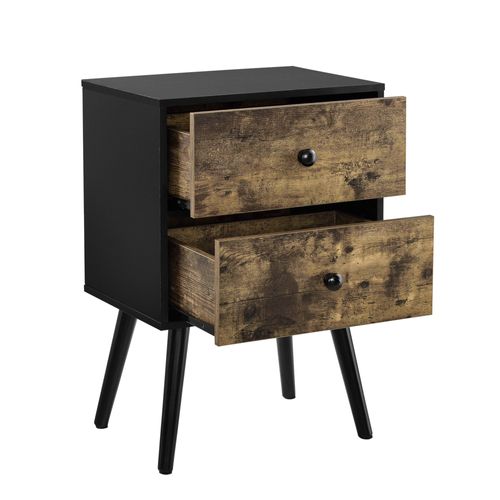 Table Chevet 2 Tiroirs De Chevet De Nuit Commode Armature De Table Et Tiroirs Pieds