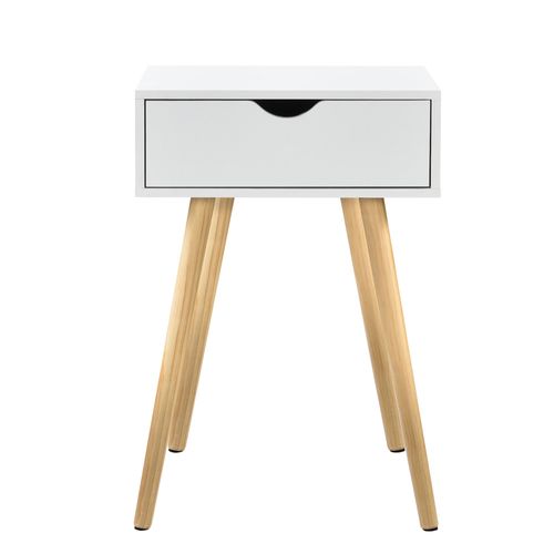 Table De Nuit Chevet Avec Tiroir Commode Meuble De Rangement Pieds De Table En Pin 60