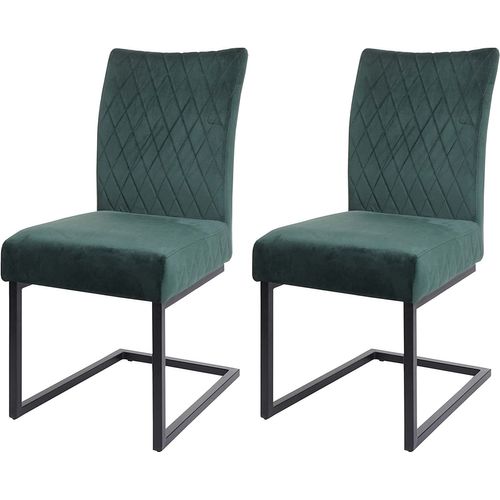 Ensemble De 2 Chaises De Salle à Manger Chaise Visiteur En Acier Design Moderne Velours Thermolaqu