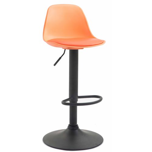 Tabouret De Bar Avec Repose-pieds Design Moderne Dossier En Plastique Et Synthétique Orange Pieds
