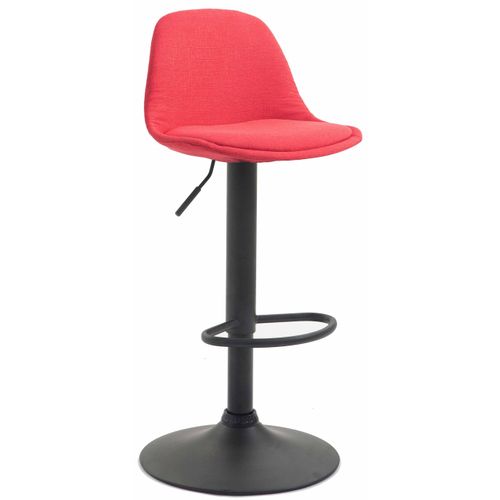 Tabouret De Bar En Tissu Rouge Et Cadre En Métal Noir Hauteur Réglable Pieds Trompette Tdb10572
