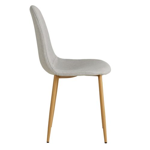 Lot De 2 Chaises De Salle à Manger Cuisine Confortable Et Moderne En Tissu Gris Pieds Métal Aspect