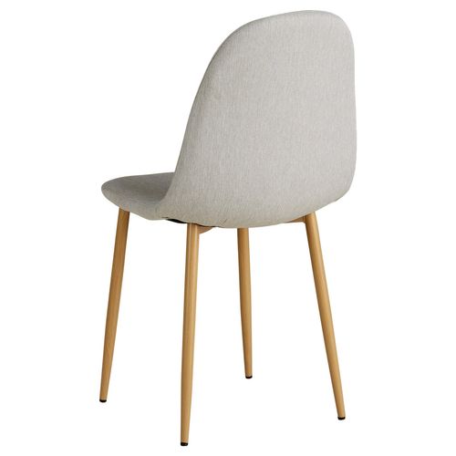 Lot De 2 Chaises De Salle à Manger Cuisine Confortable Et Moderne En Tissu Gris Pieds Métal Aspect