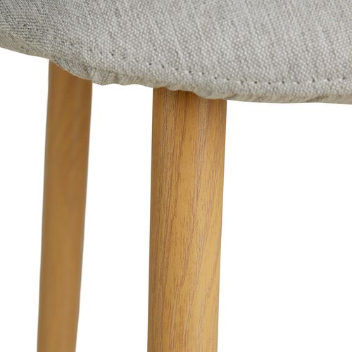 Lot De 2 Chaises De Salle à Manger Cuisine Confortable Et Moderne En Tissu Gris Pieds Métal Aspect