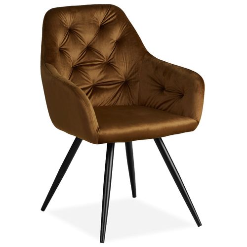Chaise De Salle à Manger Salon Avec Revêtement En Velours Confortable En Marron Cds06005