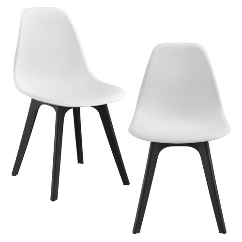 Set De 2 Chaises Cuisine Salle à Manger 83 Cm Blanc Et Noir 03_0003629