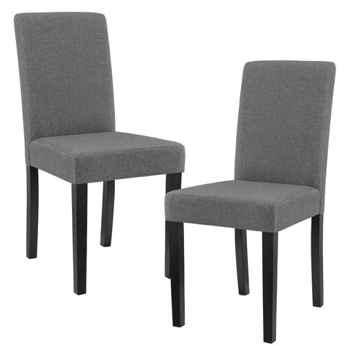 Set De 2 Chaises Rembourrées En Tissu Polyester 90 Cm Gris Et Noir 03_0003635